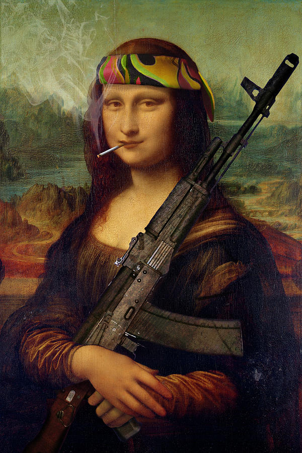 Mona Lisa as Rebel   by Asar Studios Digital Art by Celestial Images