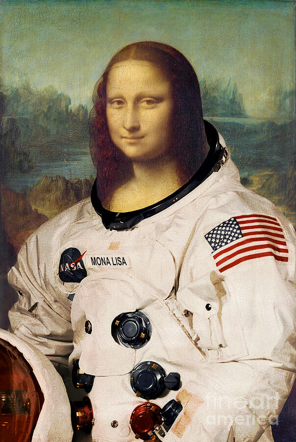 Mona Lisa Astronaut Painting by Delphimages Photo Creations