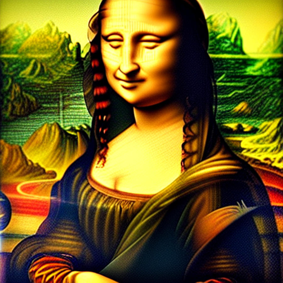 Mona Lisa Colorful Painting by Jean Bercy - Fine Art America