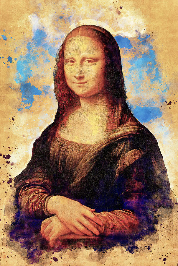 Mona Lisa digital recreation with a vintage painting effect Digital Art by Nicko Prints