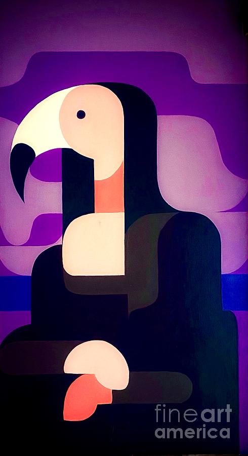 Mona Lisa Flamingo Painting by Carrie Martinez