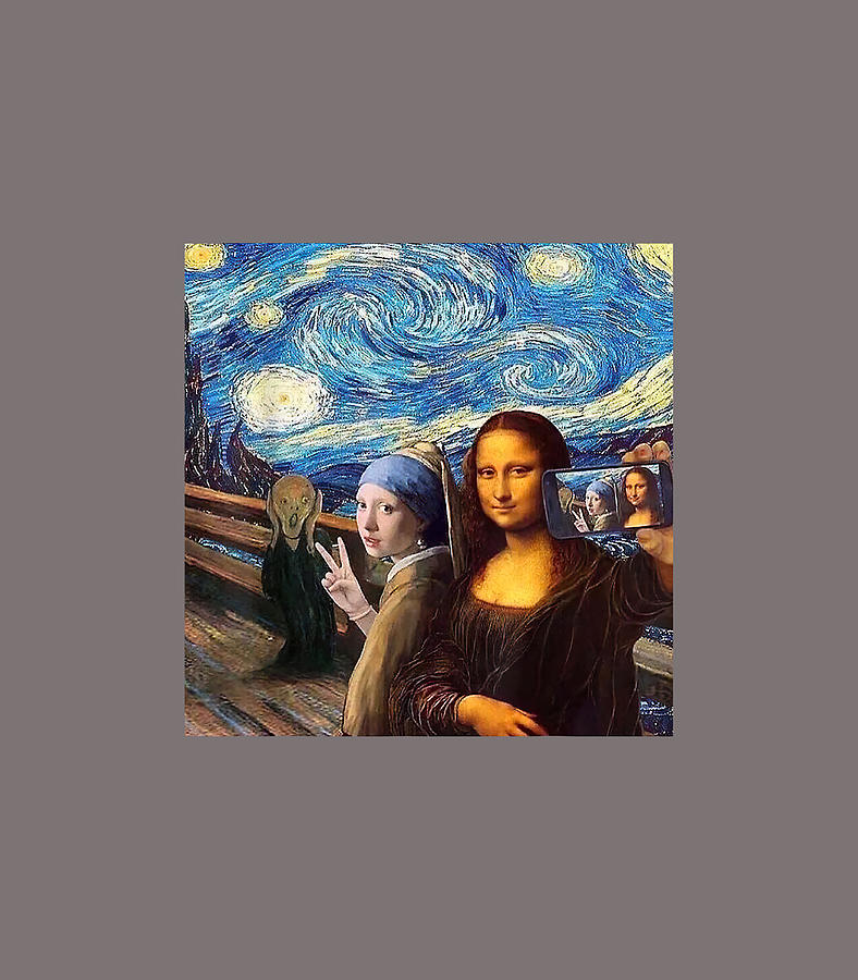 Mona Lisa Girl With A Pearl Earring The Scream Starry Night Digital Art ...