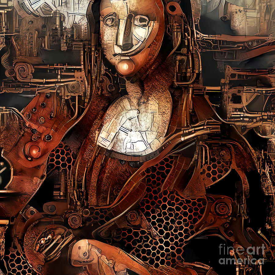 Mona Lisa in The Machine 20210213 Square Photograph by Wingsdomain Art and Photography
