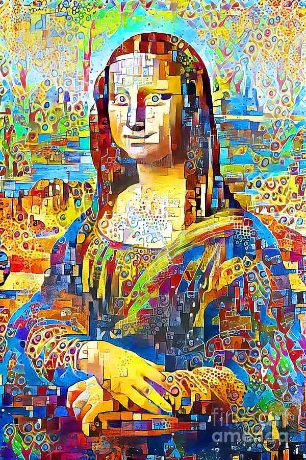 Mona Lisa Revisited in Contemporary Vibrant Color Motif 20200428 Photograph by Wingsdomain Art and Photography
