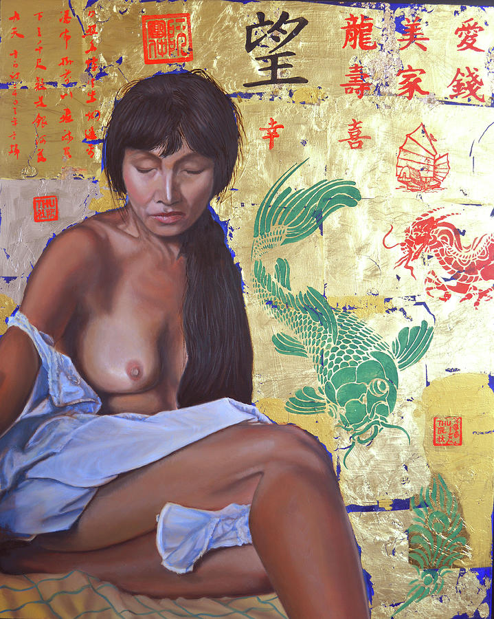 Nude Painting - Mona Lisa Smile by Thu Nguyen