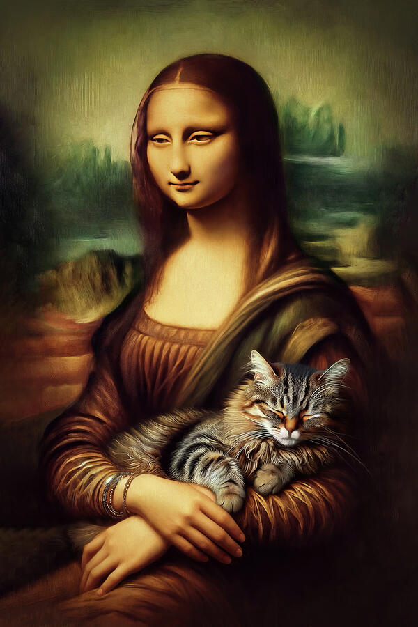 Mona Lisa's Cat Digital Art by Peggy Collins - Pixels