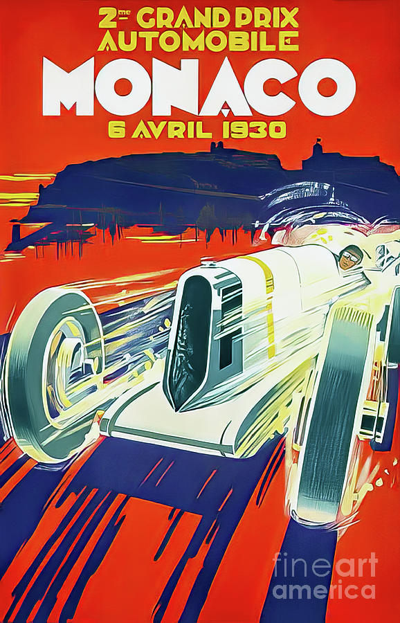 Monaco 1930 Grand Prix Drawing by M G Whittingham