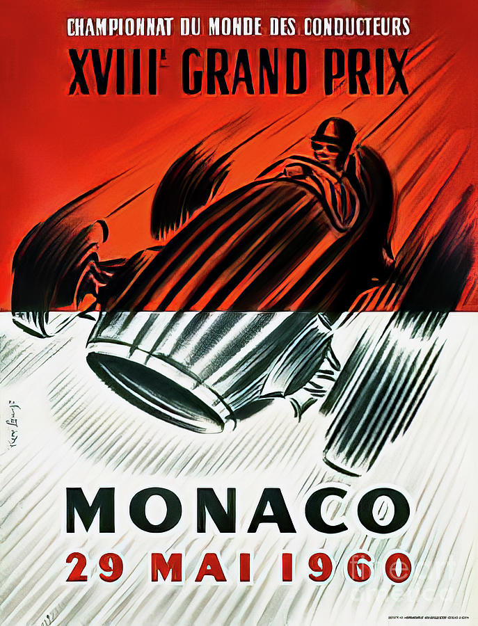Monaco 1960 Grand Prix Drawing by M G Whittingham
