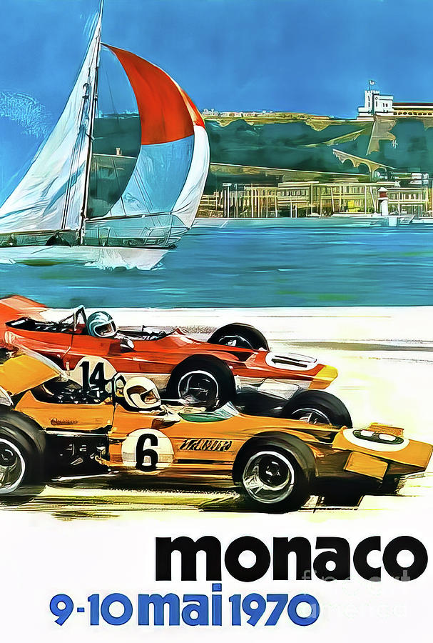 Monaco 1970 Grand Prix Drawing by M G Whittingham