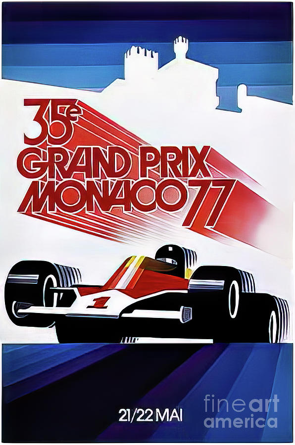 Monaco 1977 Grand Prix Drawing by M G Whittingham