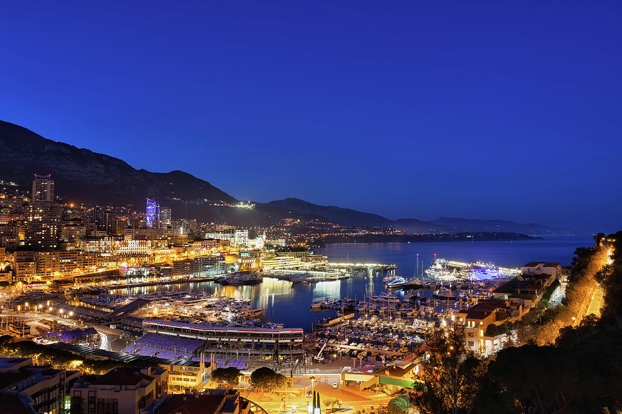 Monaco Principality By Night Photograph by Artur Bogacki