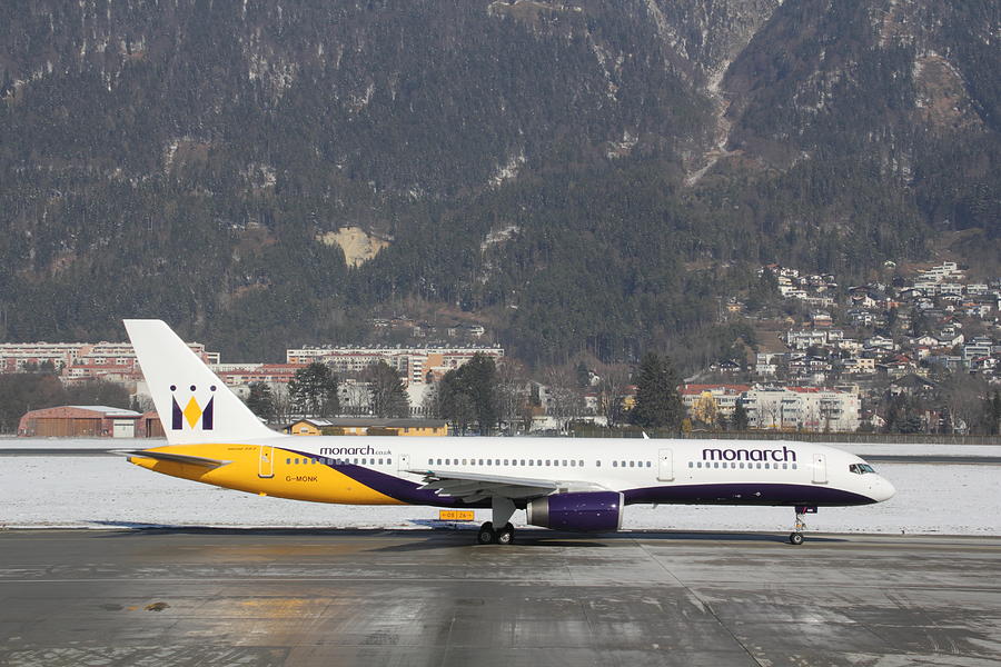 Monarch Airways Boeing 757-200 passenger jet in Innsbruck Photograph by Pejft