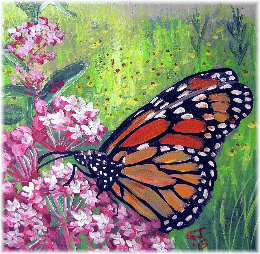 Monarch And Milkweed Painting by Ginger Jamerson