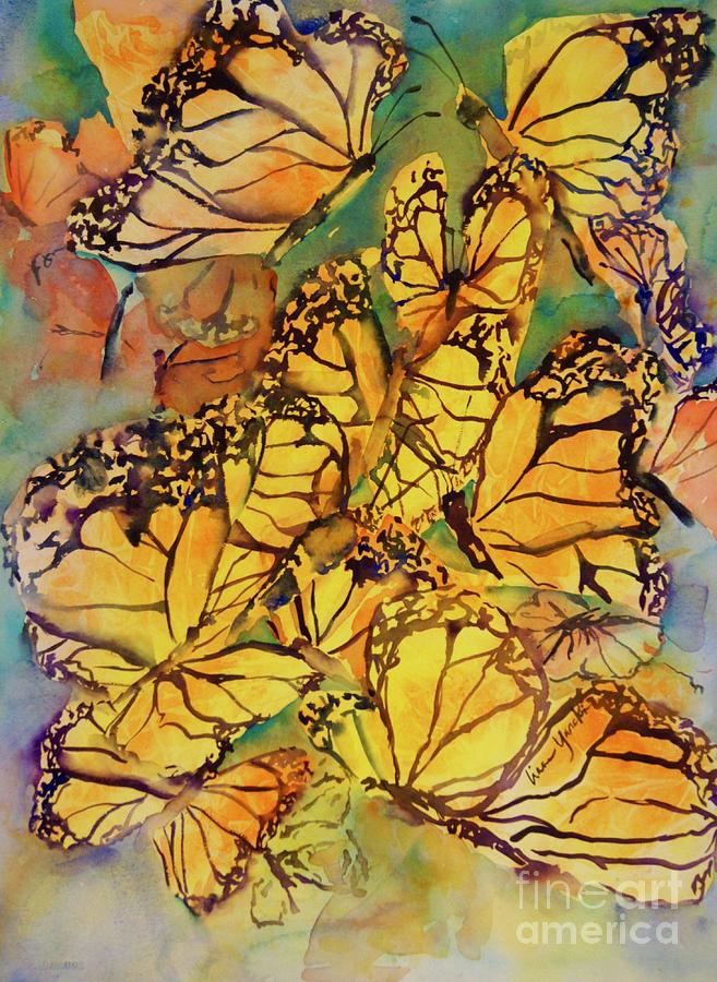 Monarch Butterfly Kaliedoscope  Painting by Liana Yarckin
