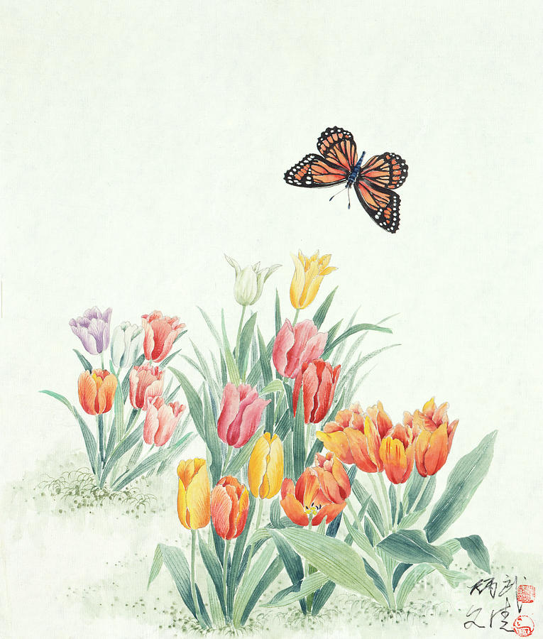 Monarch Butterfly Painting by Yan Bingwu and Yang Wenqing