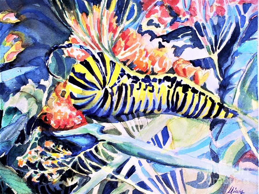Monarch Caterpillar Painting by Mindy Newman
