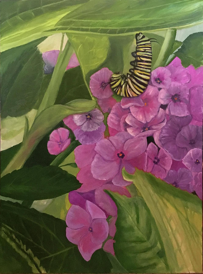 Monarch Caterpillar Painting by Sandra Nardone