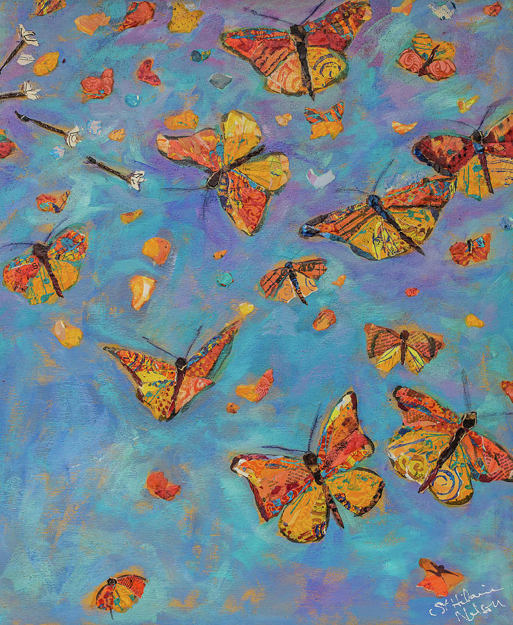 Nature Painting - Monarch Migration by Elizabeth St Hilaire