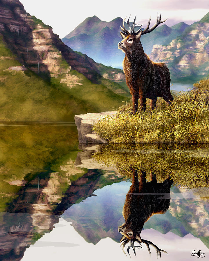 Red Stag Digital Art - Monarch of the Glen by Curtiss Shaffer