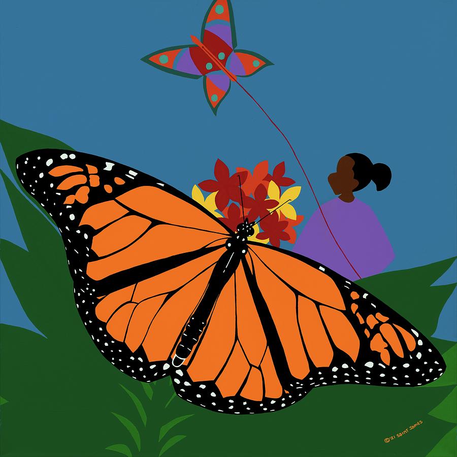 Monarchs Bloom Painting by Synthia SAINT JAMES