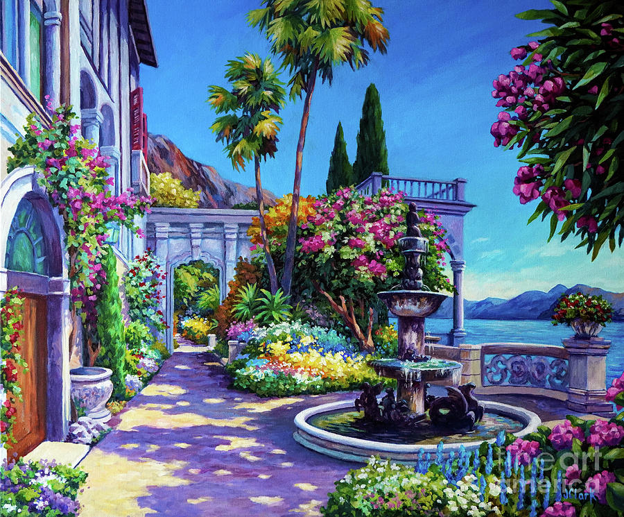Garden Painting - Monastery Gardens Lake Como by John Clark