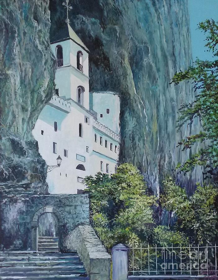 Monastery Ostrog Montenegro Painting by Sinisa Saratlic
