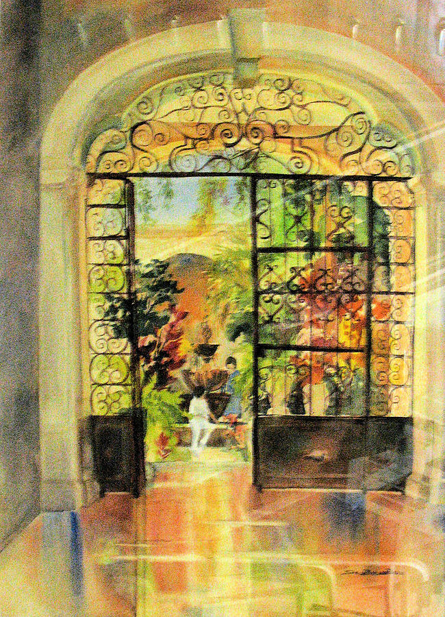 Monastery Patio Painting by Sheila Parsons