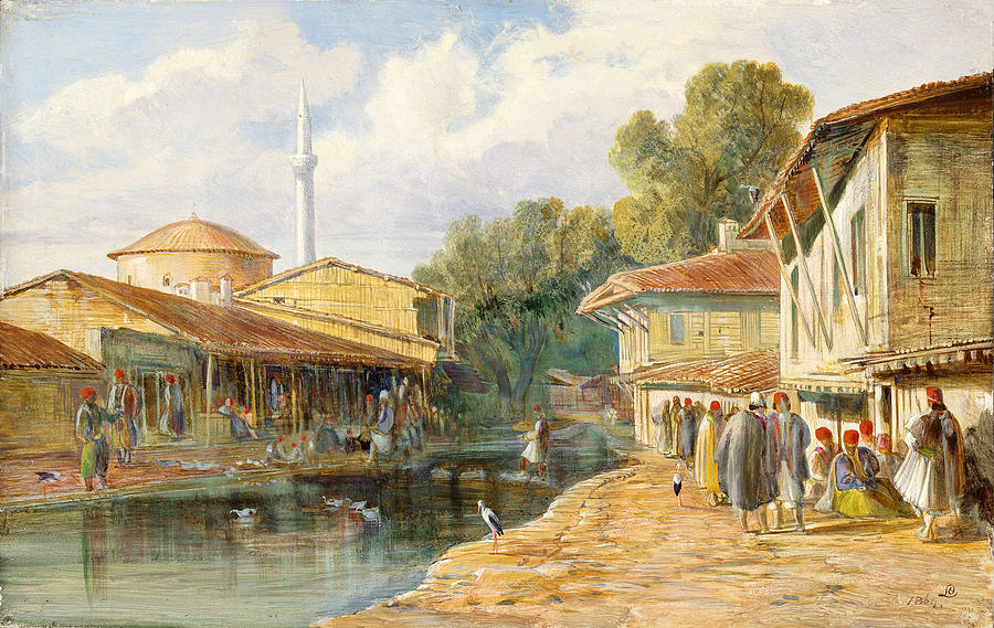 Monastir, Albania Painting by Edward Lear
