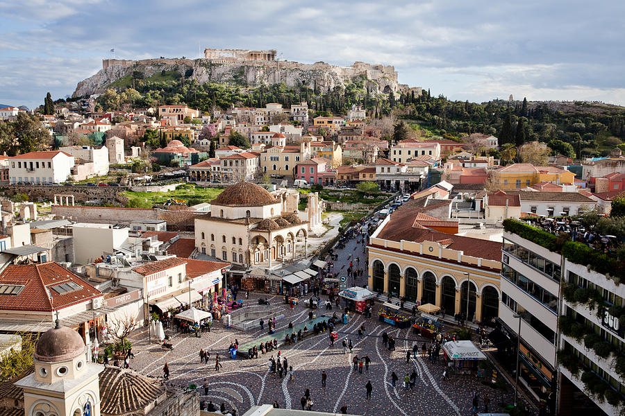 Monastiraki square and Acropolis. Athens, Greece Photograph by Dave G Kelly