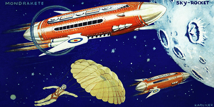 Vintage Drawing - Mondrakete  Sky-Rocket by Vintage Toy Posters