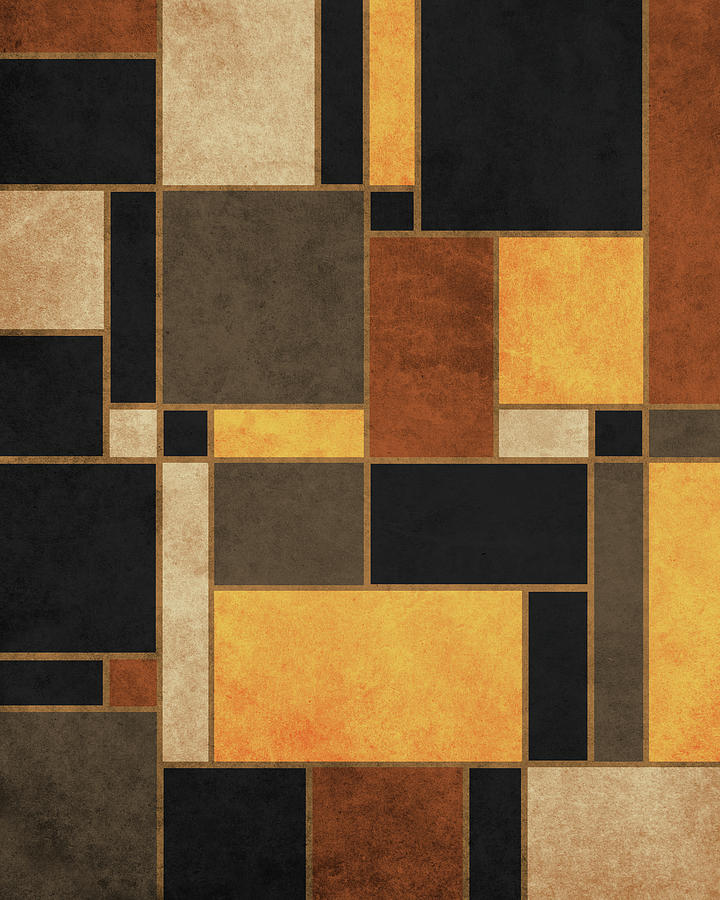 Mondrian Composition - Black 2 - Abstract Expressionism Mixed Media