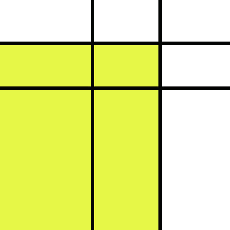 Mondrian Pattern 2 - Minimal Colorful Geometric Pattern - Yellow Digital Art