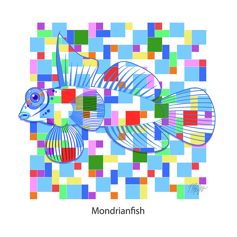 Mondrianfish Digital Art by Tim Phelps