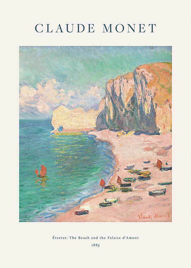 Monet Etreta The Beach and the Falaise Amont Digital Art by Wendy Plank ...