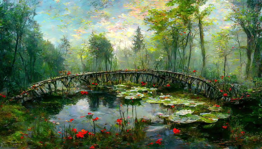 Monet Lily Pond 4 Digital Art by Wes and Dotty Weber
