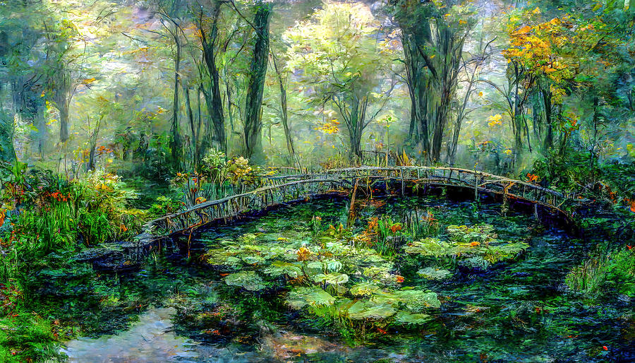 Monet Lily Pond 5 Digital Art by Wes and Dotty Weber