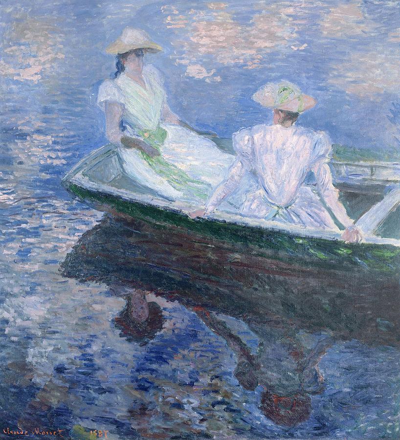 Monet On The Boat, 1887 Painting by Claude Monet