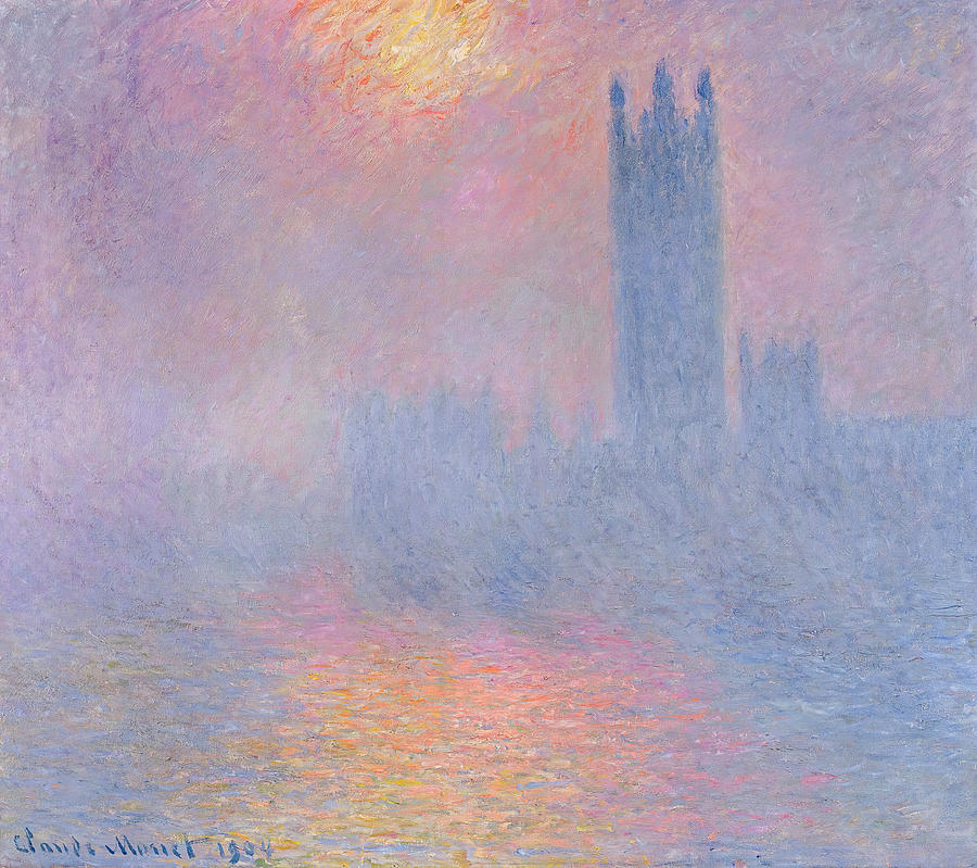 Monet- The Sun Shining through the Fog Painting by Claude Monet - Fine ...