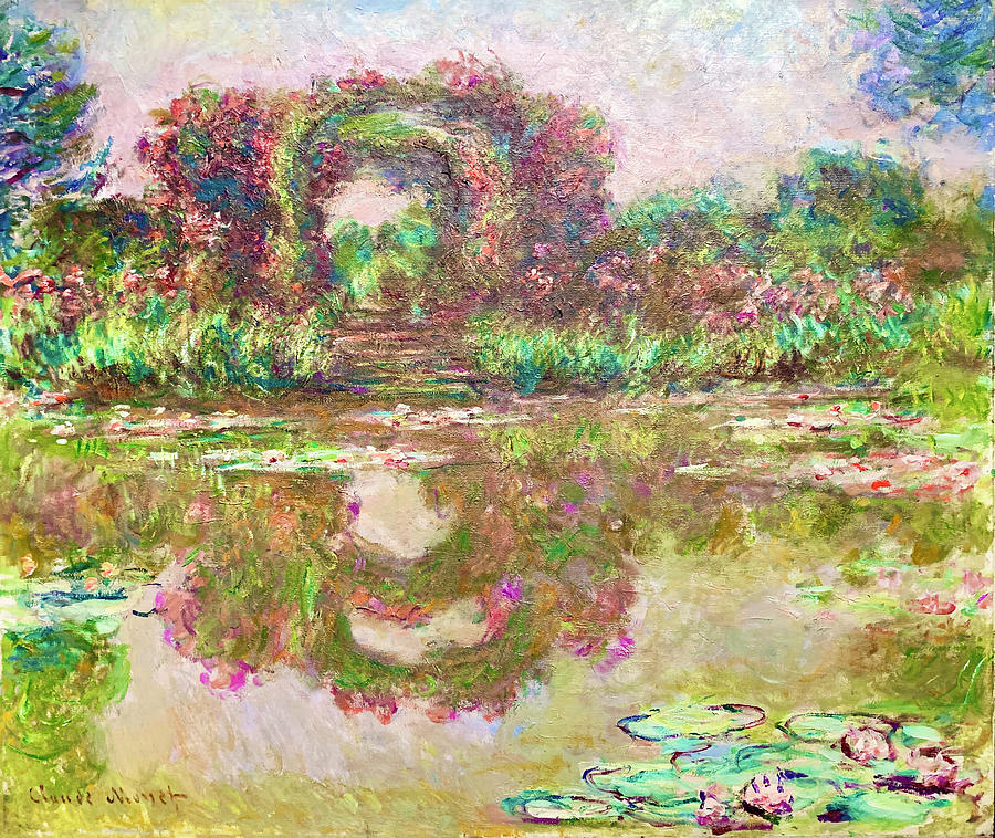 Monet Water Lilies and Roses Photograph by Marilyn Hunt
