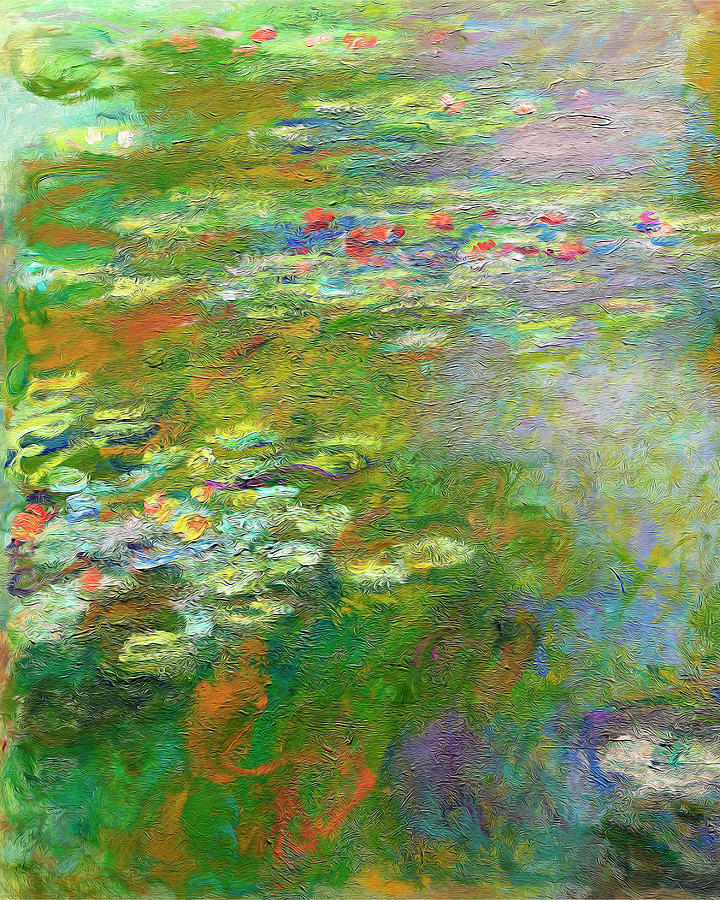 Monet Water Lilies painting part left Painting by JJ Art Collections ...