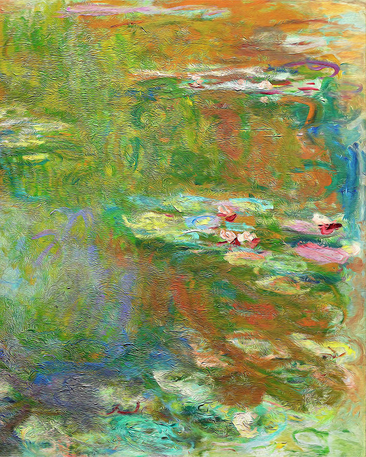 Monet Water Lilies painting part right Painting by JJ Art Collections ...