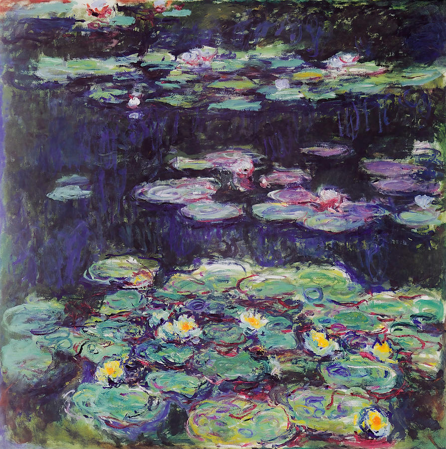 Monet- White and Yellow Water Lilies Painting by Claude Monet - Fine ...