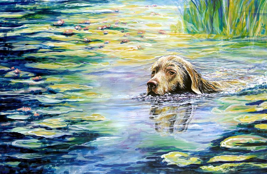 Monets Dog Painting by R J Marchand