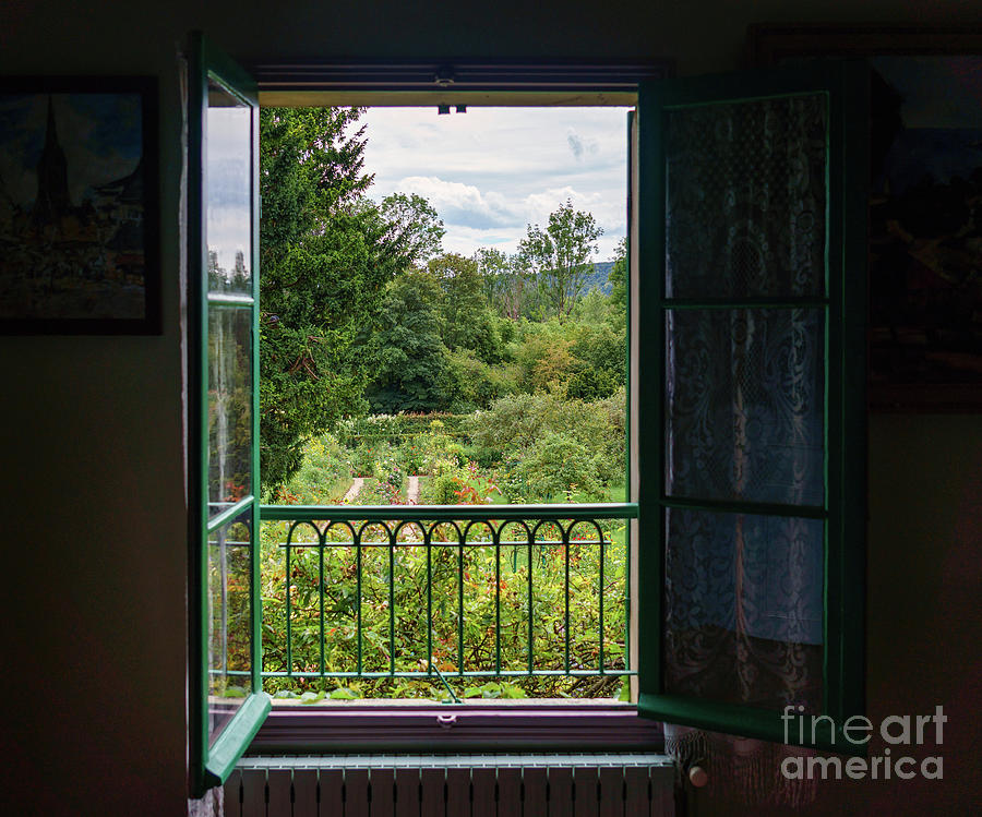 Claude Monet Photograph - Monets garden from an open windows by Ulysse Pixel