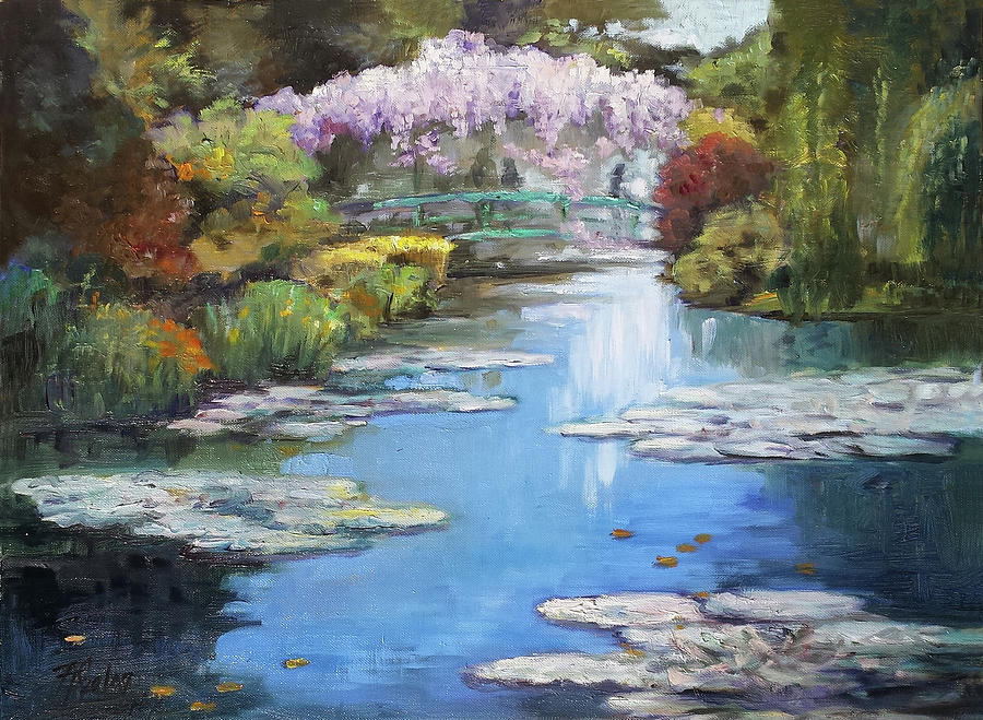 Monets Garden in Giverny Painting by Irek Szelag