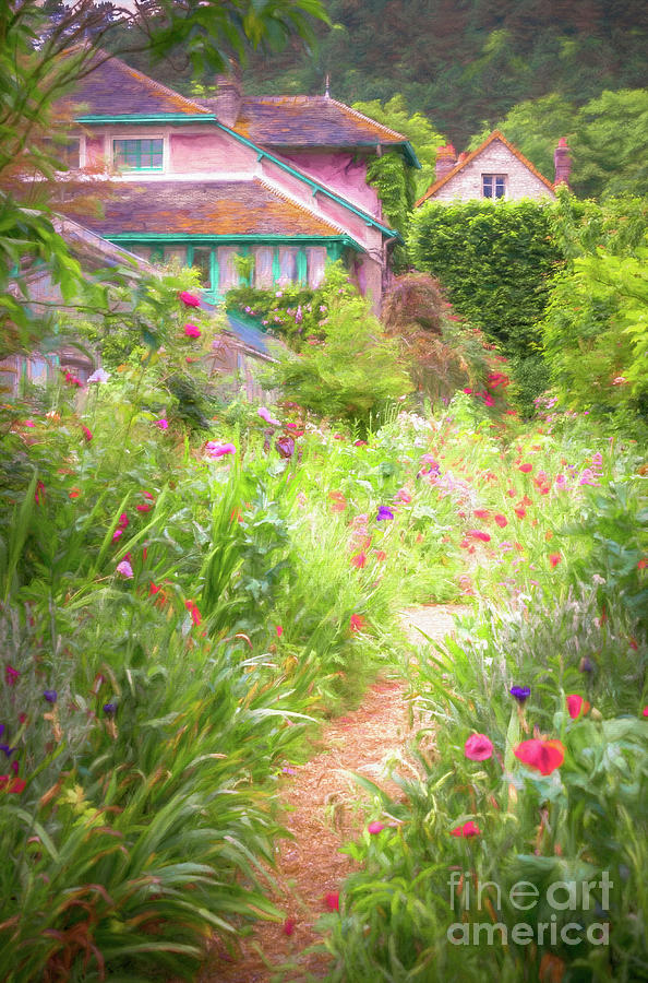 Monets Garden Path In Giverny, Painterly Photograph by Liesl Walsh