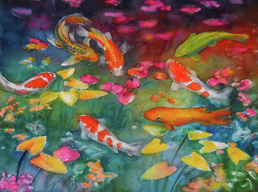 Monet's Koi Painting by Diane Morgan - Fine Art America