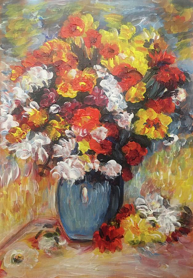 Monets Vase of Flowers Painting by Richard Nowak