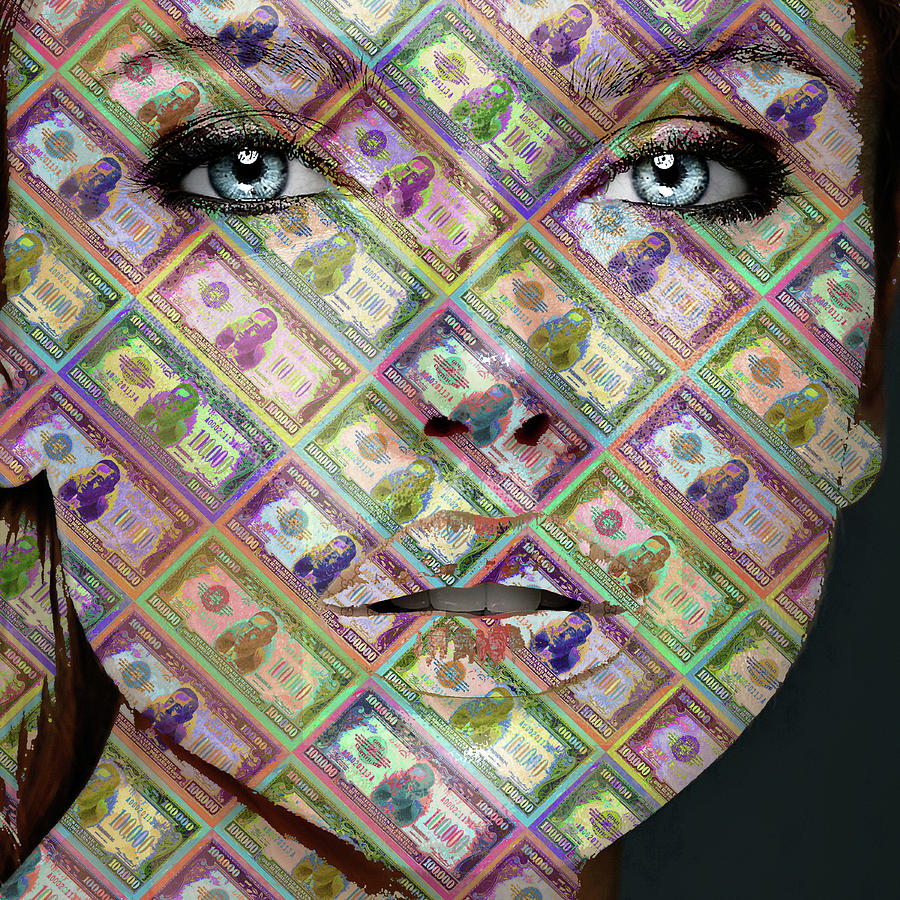 Money Woman Face Painting by Tony Rubino