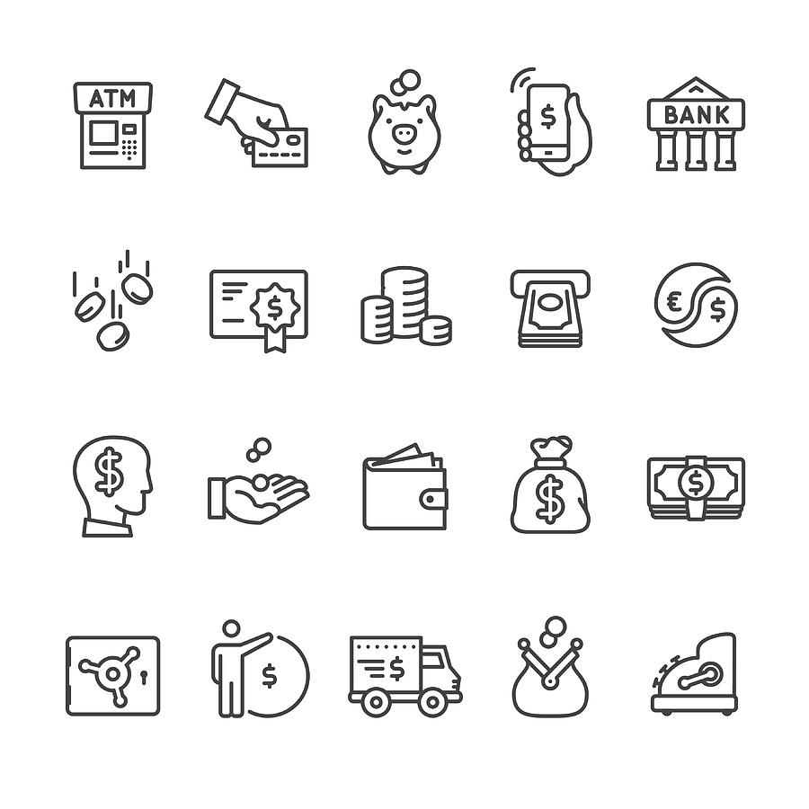 Money & Payment vector icons Drawing by Lushik